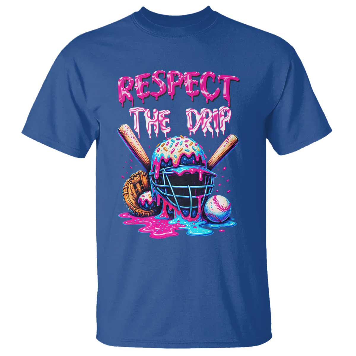 Funny Respect The Drip Baseball Mask T Shirt Sports Lover