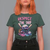Funny Respect The Drip Baseball Mask T Shirt For Women Sports Lover