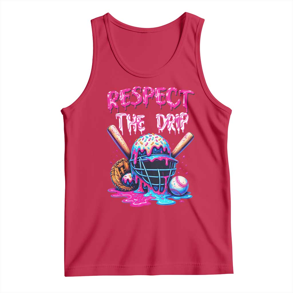 Funny Respect The Drip Baseball Mask Tank Top Sports Lover