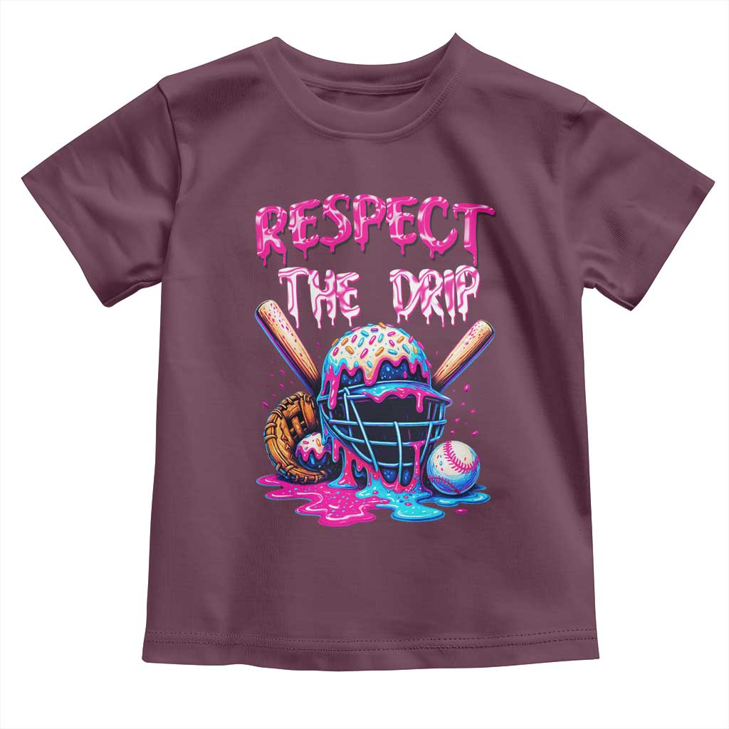 Funny Respect The Drip Baseball Mask Toddler T Shirt Sports Lover