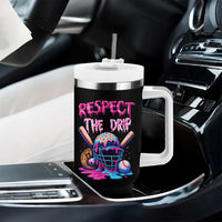 Funny Respect The Drip Baseball Mask Tumbler With Handle Sports Lover