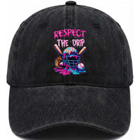 Funny Respect The Drip Baseball Mask Washed Cotton Baseball Cap Sports Lover