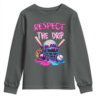 Funny Respect The Drip Baseball Mask Youth Sweatshirt Sports Lover