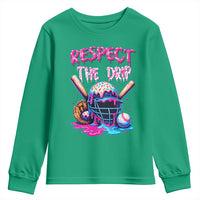 Funny Respect The Drip Baseball Mask Youth Sweatshirt Sports Lover