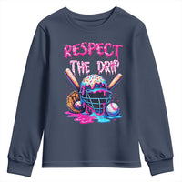 Funny Respect The Drip Baseball Mask Youth Sweatshirt Sports Lover