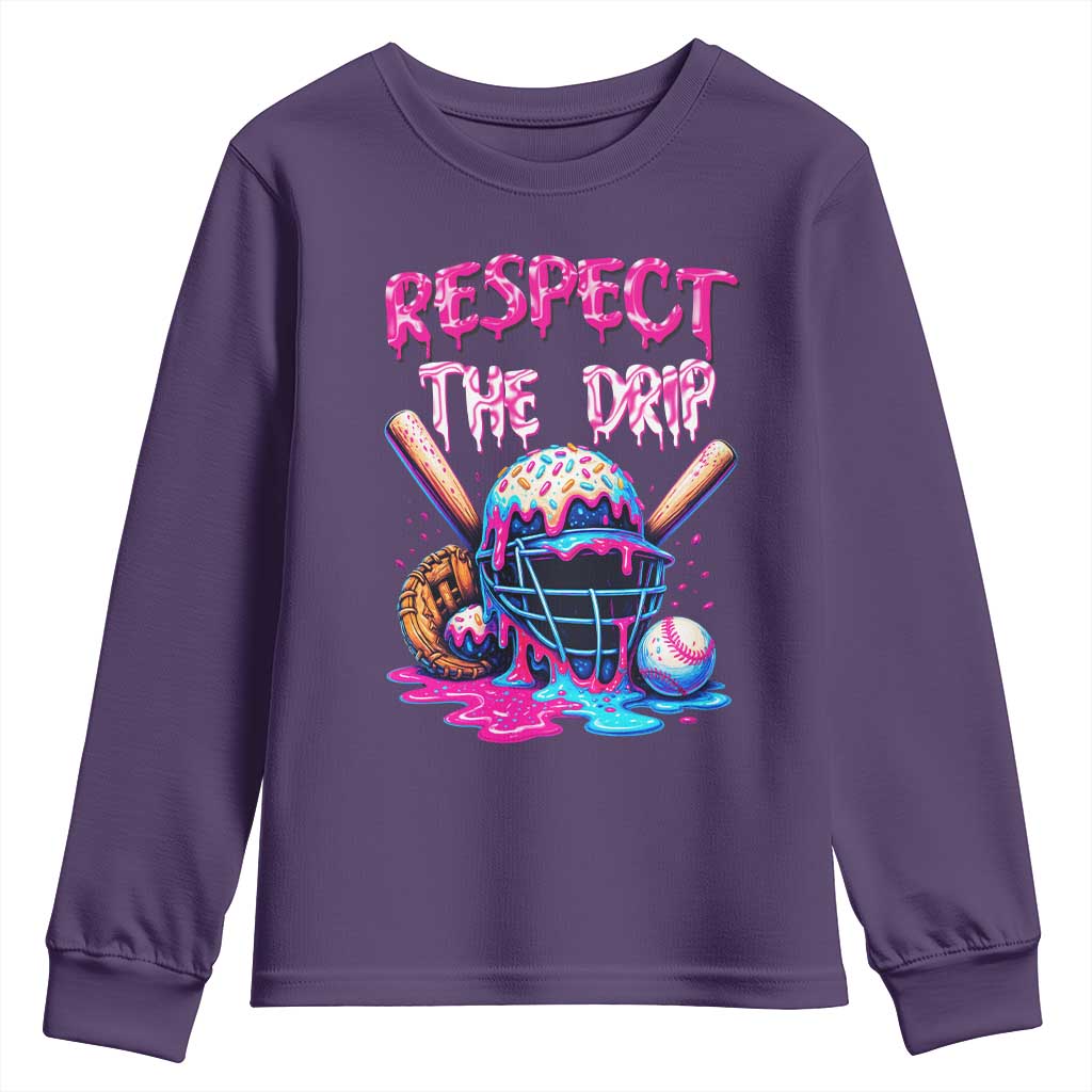 Funny Respect The Drip Baseball Mask Youth Sweatshirt Sports Lover