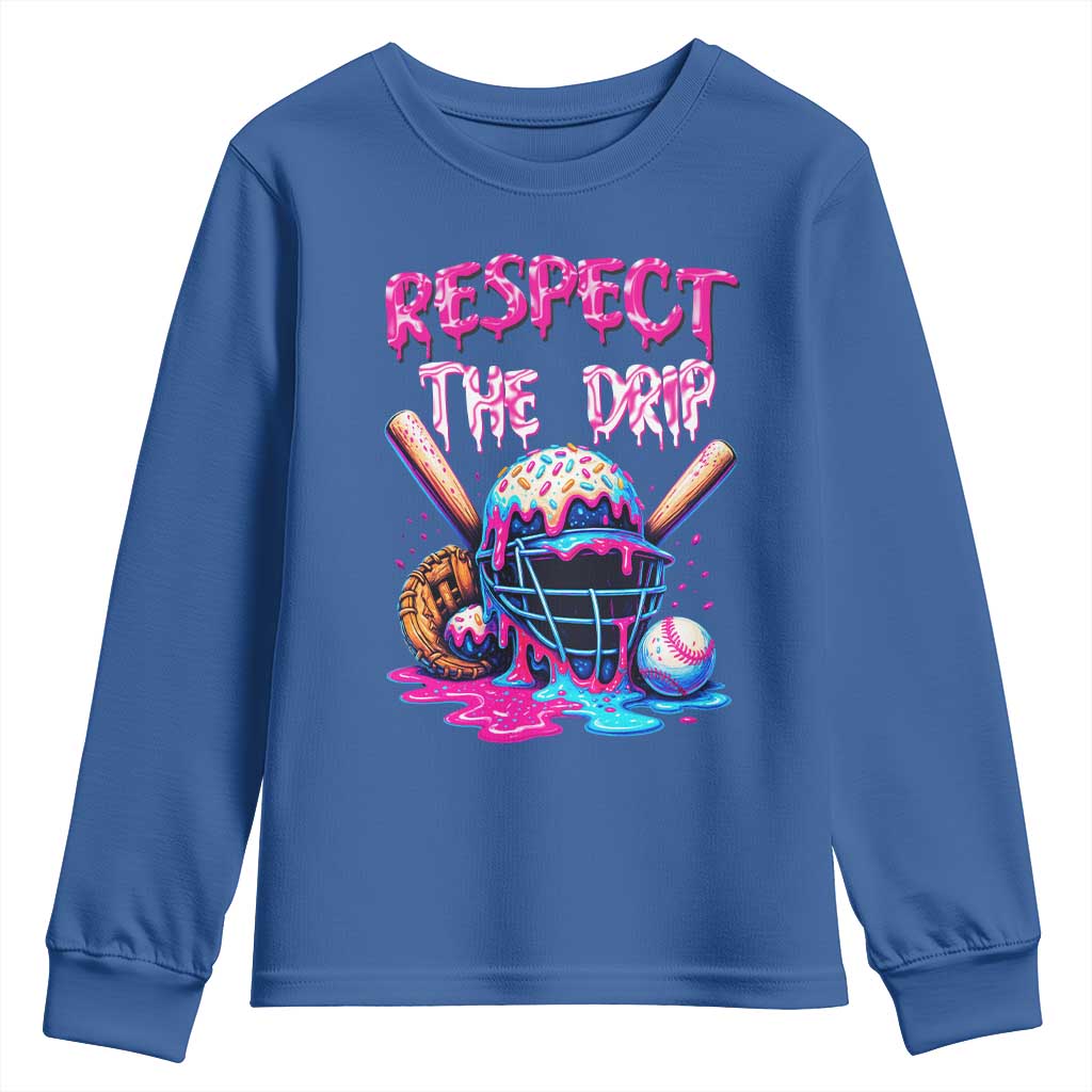 Funny Respect The Drip Baseball Mask Youth Sweatshirt Sports Lover