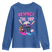 Funny Respect The Drip Baseball Mask Youth Sweatshirt Sports Lover