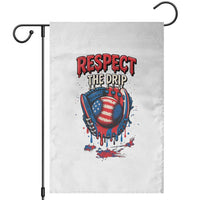 Respect The Drip Garden Flag Patriotic Baseball USA Sports Lover - Wonder Print Shop
