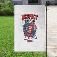Respect The Drip Garden Flag Patriotic Baseball USA Sports Lover - Wonder Print Shop