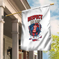 Respect The Drip Garden Flag Patriotic Baseball USA Sports Lover - Wonder Print Shop