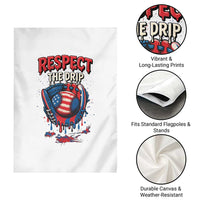 Respect The Drip Garden Flag Patriotic Baseball USA Sports Lover - Wonder Print Shop