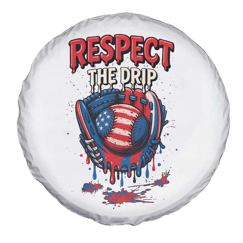 Respect The Drip Spare Tire Cover Patriotic Baseball USA Sports Lover - Wonder Print Shop