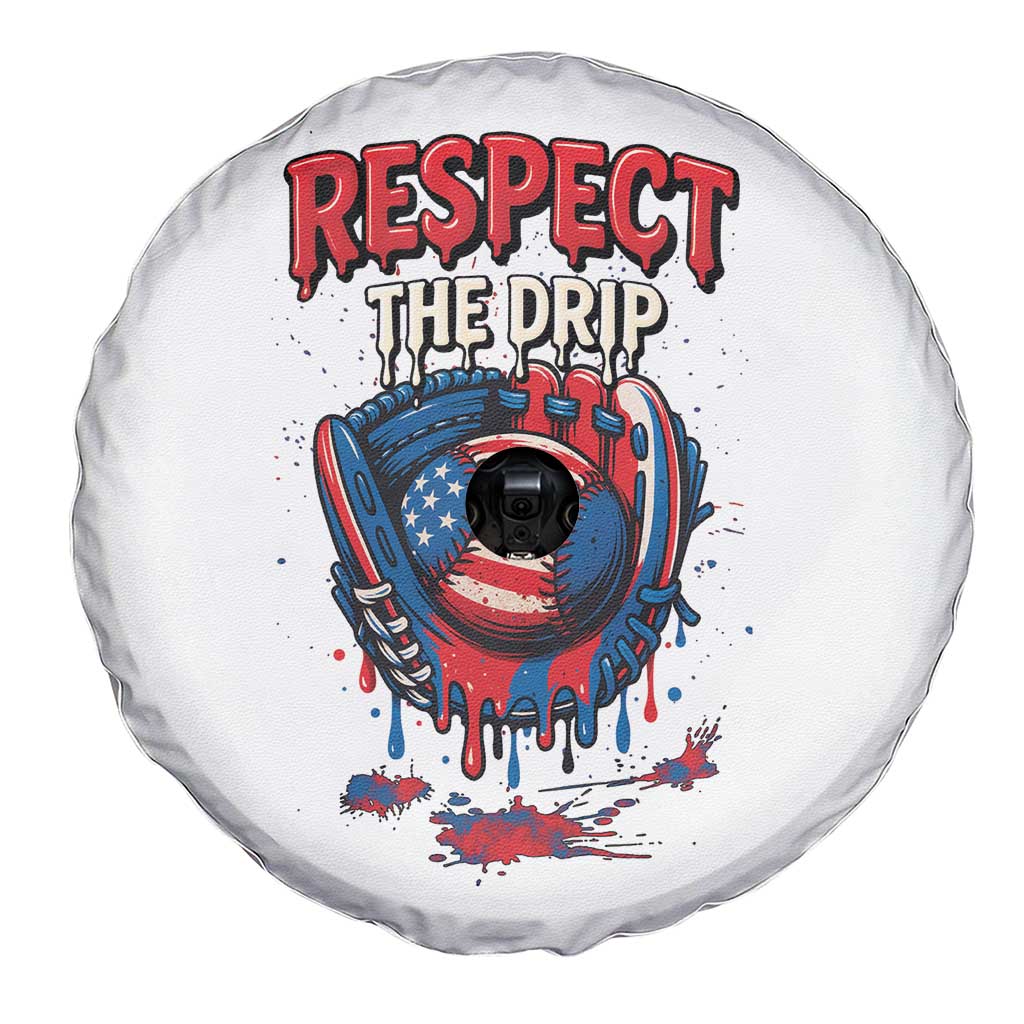 Respect The Drip Spare Tire Cover Patriotic Baseball USA Sports Lover - Wonder Print Shop