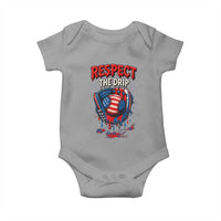 Respect The Drip Baby Onesie Patriotic Baseball USA Sports Lover - Wonder Print Shop