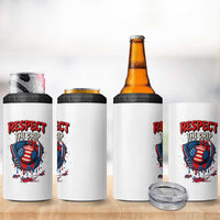 Respect The Drip 4 in 1 Can Cooler Tumbler Patriotic Baseball USA Sports Lover