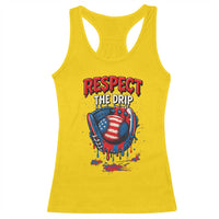 Respect The Drip Racerback Tank Top Patriotic Baseball USA Sports Lover - Wonder Print Shop
