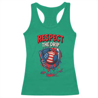 Respect The Drip Racerback Tank Top Patriotic Baseball USA Sports Lover - Wonder Print Shop