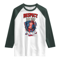 Respect The Drip Raglan Shirt Patriotic Baseball USA Sports Lover - Wonder Print Shop