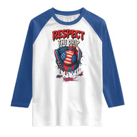 Respect The Drip Raglan Shirt Patriotic Baseball USA Sports Lover - Wonder Print Shop