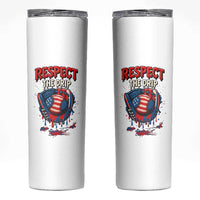 Respect The Drip Skinny Tumbler Patriotic Baseball USA Sports Lover
