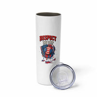 Respect The Drip Skinny Tumbler Patriotic Baseball USA Sports Lover