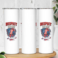 Respect The Drip Skinny Tumbler Patriotic Baseball USA Sports Lover