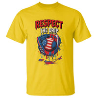 Respect The Drip T Shirt Patriotic Baseball USA Sports Lover - Wonder Print Shop