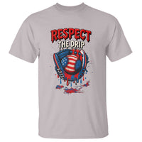 Respect The Drip T Shirt Patriotic Baseball USA Sports Lover - Wonder Print Shop