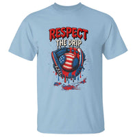 Respect The Drip T Shirt Patriotic Baseball USA Sports Lover - Wonder Print Shop