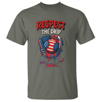Respect The Drip T Shirt Patriotic Baseball USA Sports Lover - Wonder Print Shop