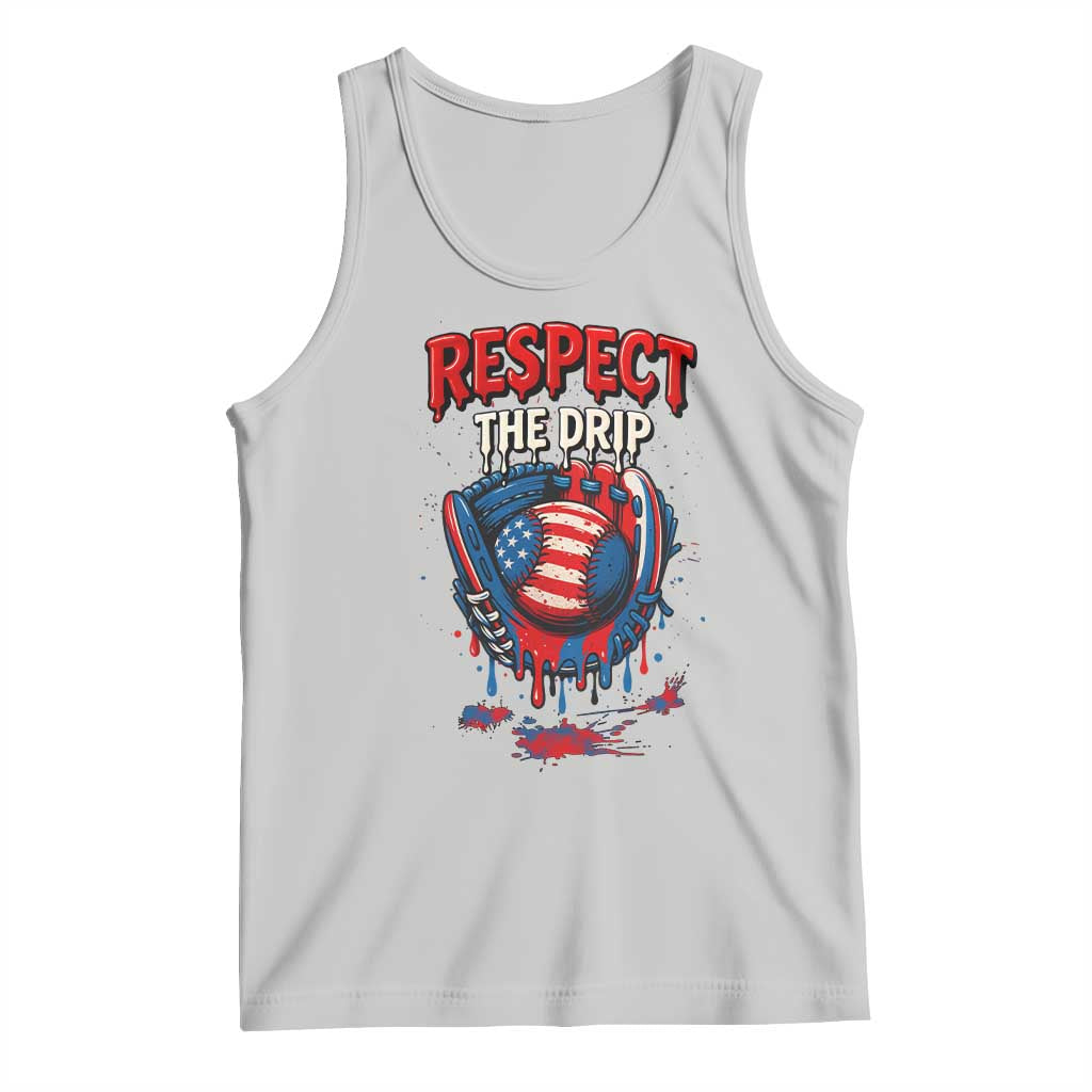 Respect The Drip Tank Top Patriotic Baseball USA Sports Lover - Wonder Print Shop