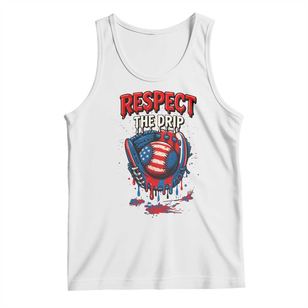 Respect The Drip Tank Top Patriotic Baseball USA Sports Lover - Wonder Print Shop