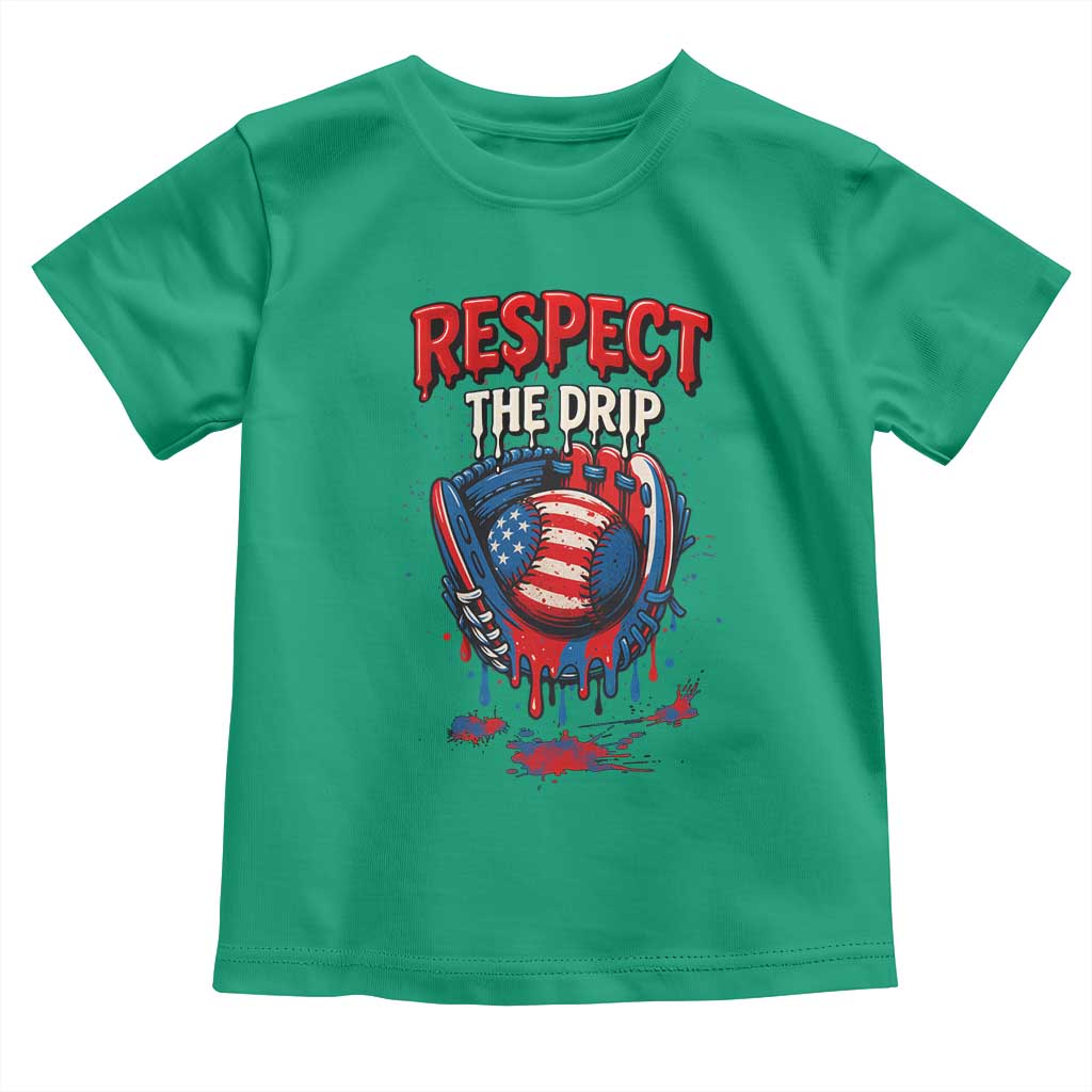 Respect The Drip Toddler T Shirt Patriotic Baseball USA Sports Lover - Wonder Print Shop