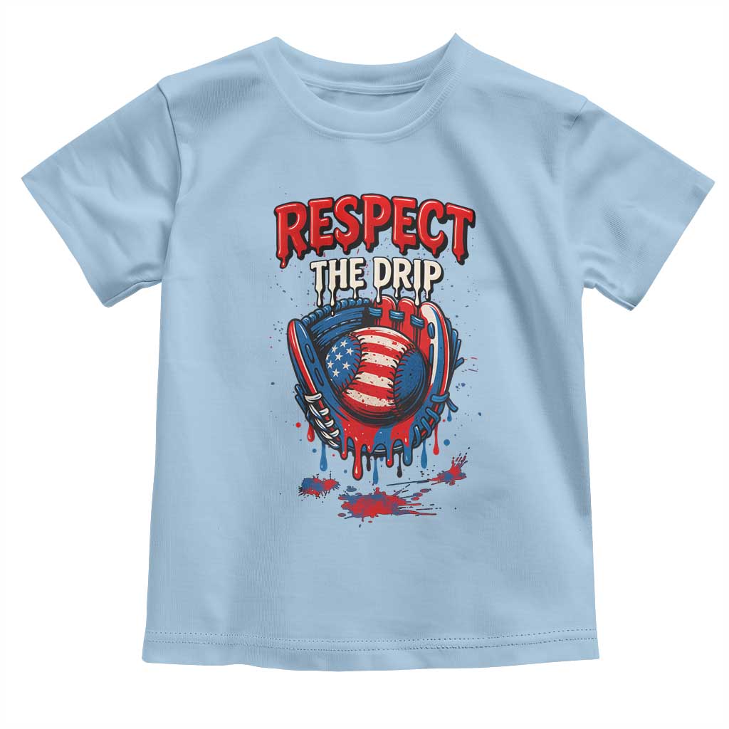 Respect The Drip Toddler T Shirt Patriotic Baseball USA Sports Lover - Wonder Print Shop