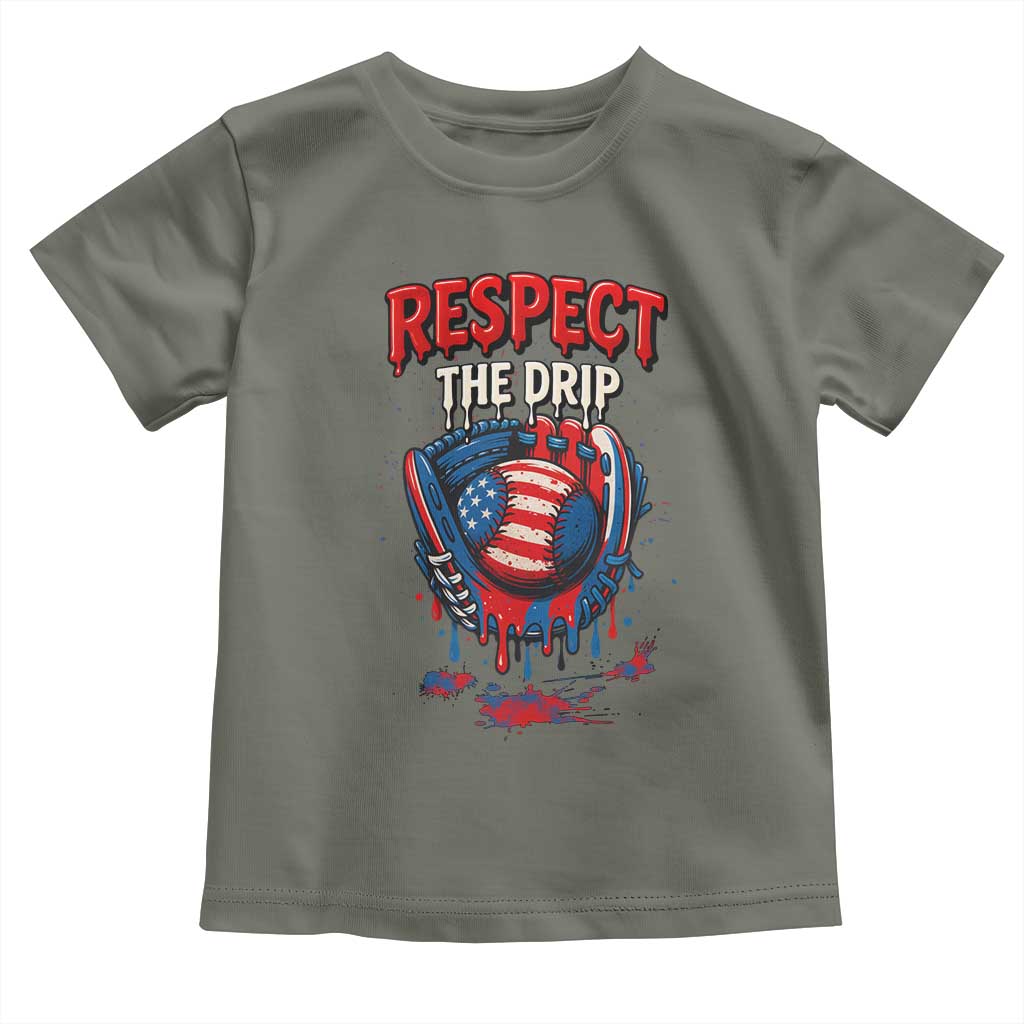 Respect The Drip Toddler T Shirt Patriotic Baseball USA Sports Lover - Wonder Print Shop