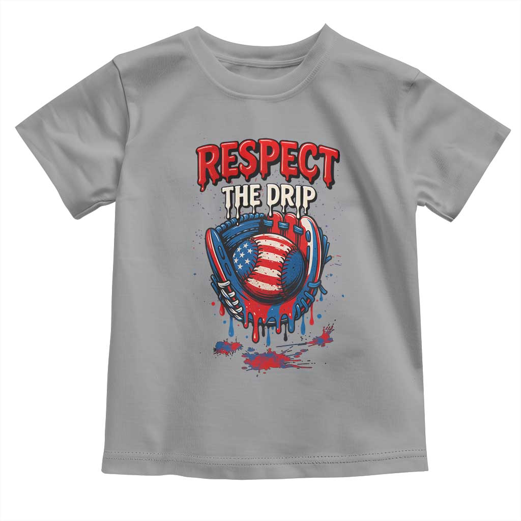 Respect The Drip Toddler T Shirt Patriotic Baseball USA Sports Lover - Wonder Print Shop