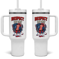 Respect The Drip Tumbler With Handle Patriotic Baseball USA Sports Lover