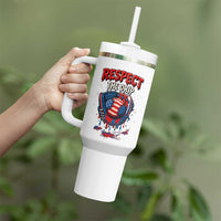 Respect The Drip Tumbler With Handle Patriotic Baseball USA Sports Lover