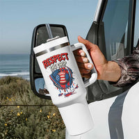 Respect The Drip Tumbler With Handle Patriotic Baseball USA Sports Lover