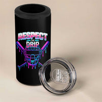 Respect The Drip 4 in 1 Can Cooler Tumbler Funny Baseball Catcher Mask Sports Lover