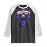 Respect The Drip Raglan Shirt Funny Baseball Catcher Mask Sports Lover - Wonder Print Shop