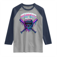 Respect The Drip Raglan Shirt Funny Baseball Catcher Mask Sports Lover - Wonder Print Shop