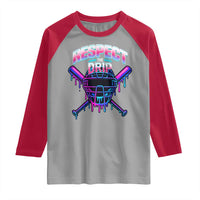 Respect The Drip Raglan Shirt Funny Baseball Catcher Mask Sports Lover - Wonder Print Shop