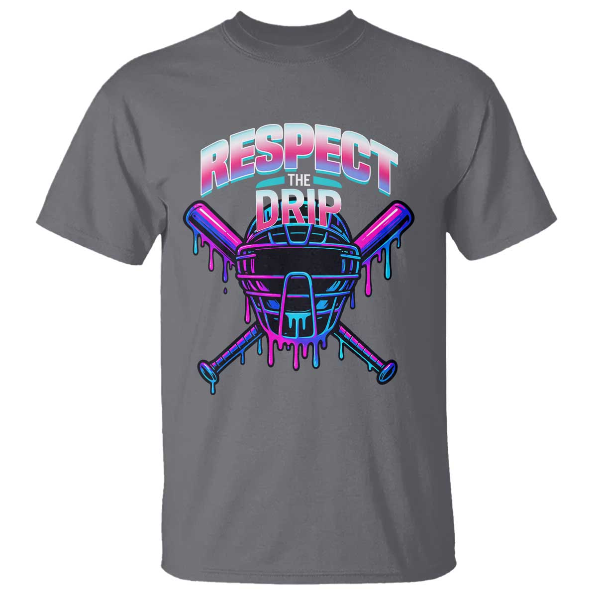 Respect The Drip T Shirt Funny Baseball Catcher Mask Sports Lover - Wonder Print Shop