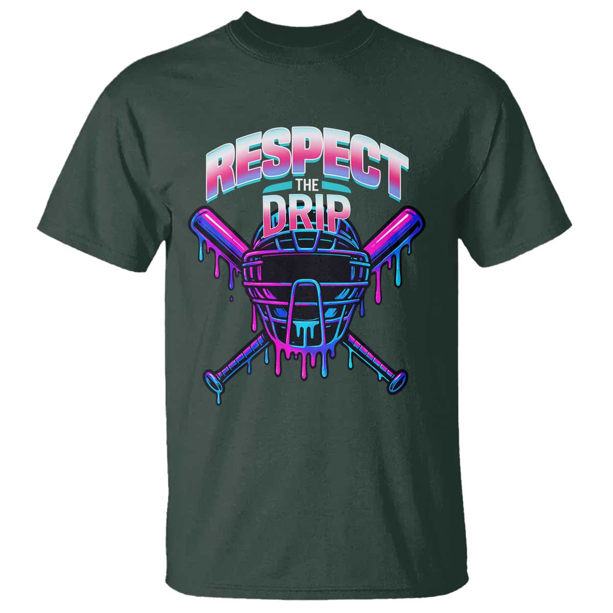 Respect The Drip T Shirt Funny Baseball Catcher Mask Sports Lover - Wonder Print Shop