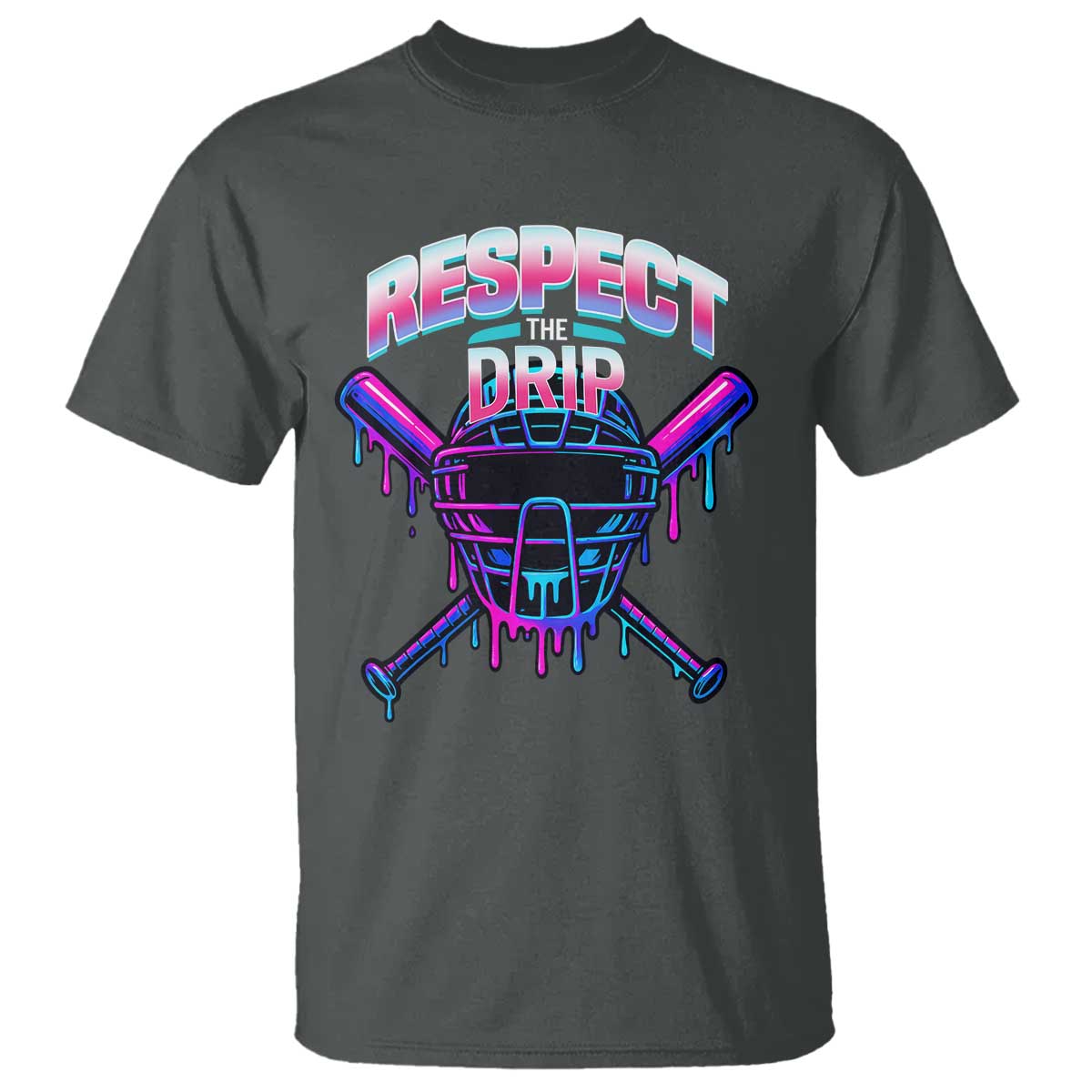 Respect The Drip T Shirt Funny Baseball Catcher Mask Sports Lover - Wonder Print Shop