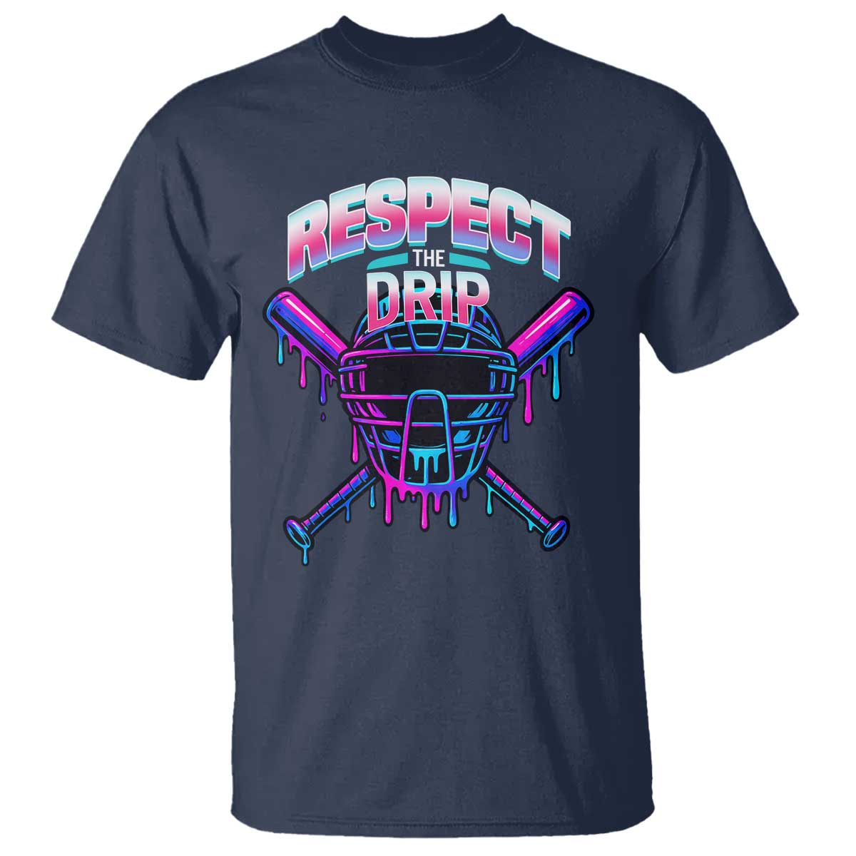 Respect The Drip T Shirt Funny Baseball Catcher Mask Sports Lover - Wonder Print Shop