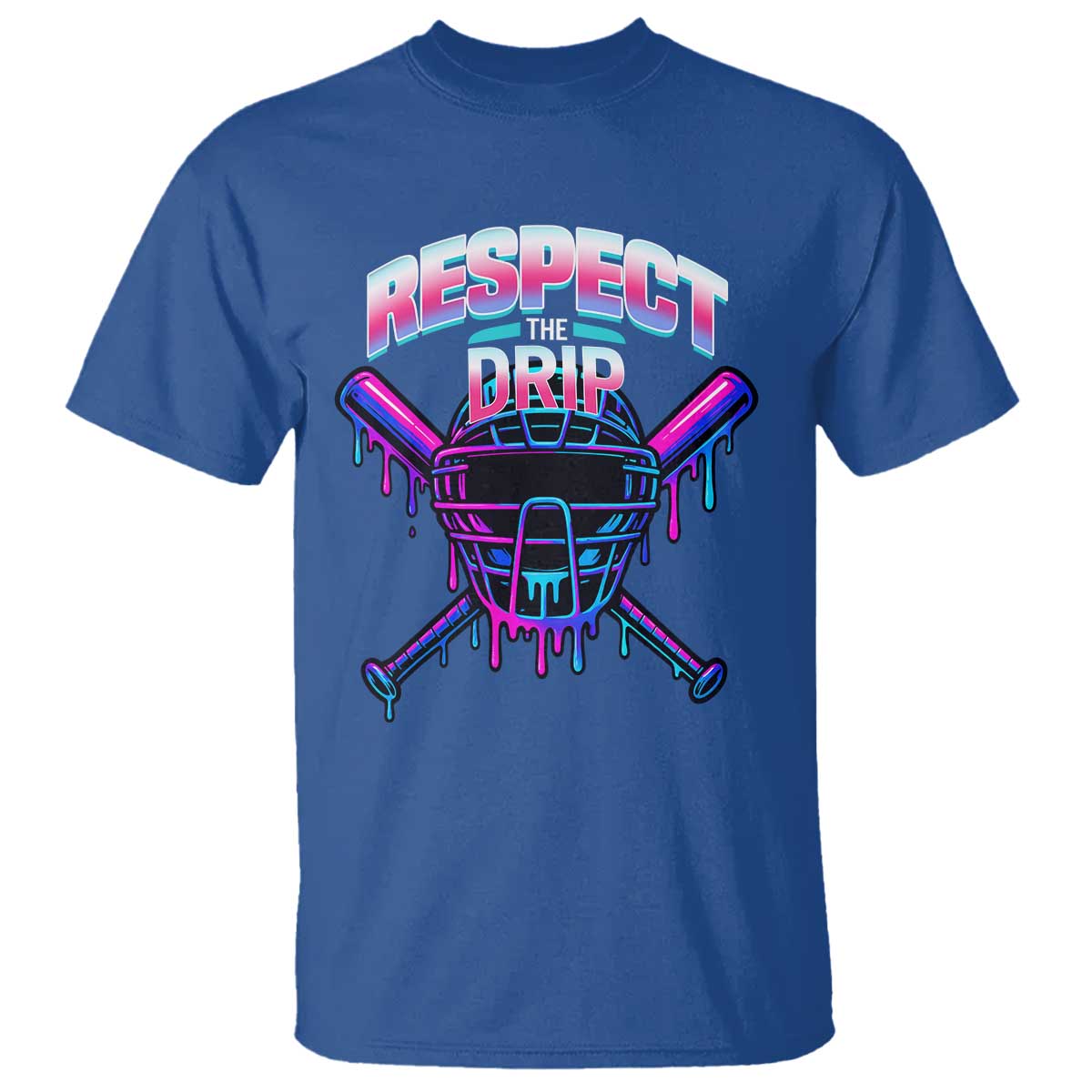 Respect The Drip T Shirt Funny Baseball Catcher Mask Sports Lover - Wonder Print Shop