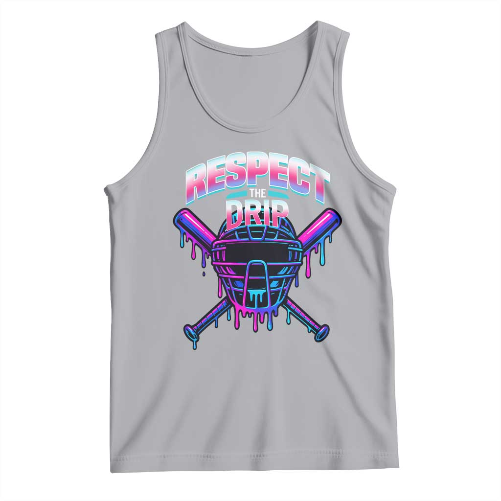 Respect The Drip Tank Top Funny Baseball Catcher Mask Sports Lover - Wonder Print Shop
